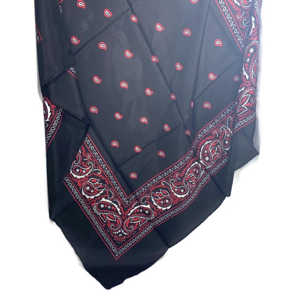 Wyoming Traders Wild Rag 100% Silk Bandana Western Scarf 34.5" - BLACK